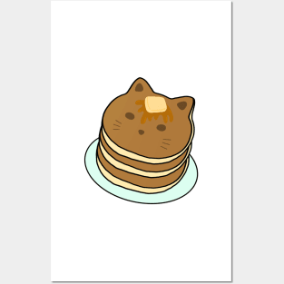 Cat Pancake Kawaii Cute Anime Neko Food Manga Art Logo Posters and Art